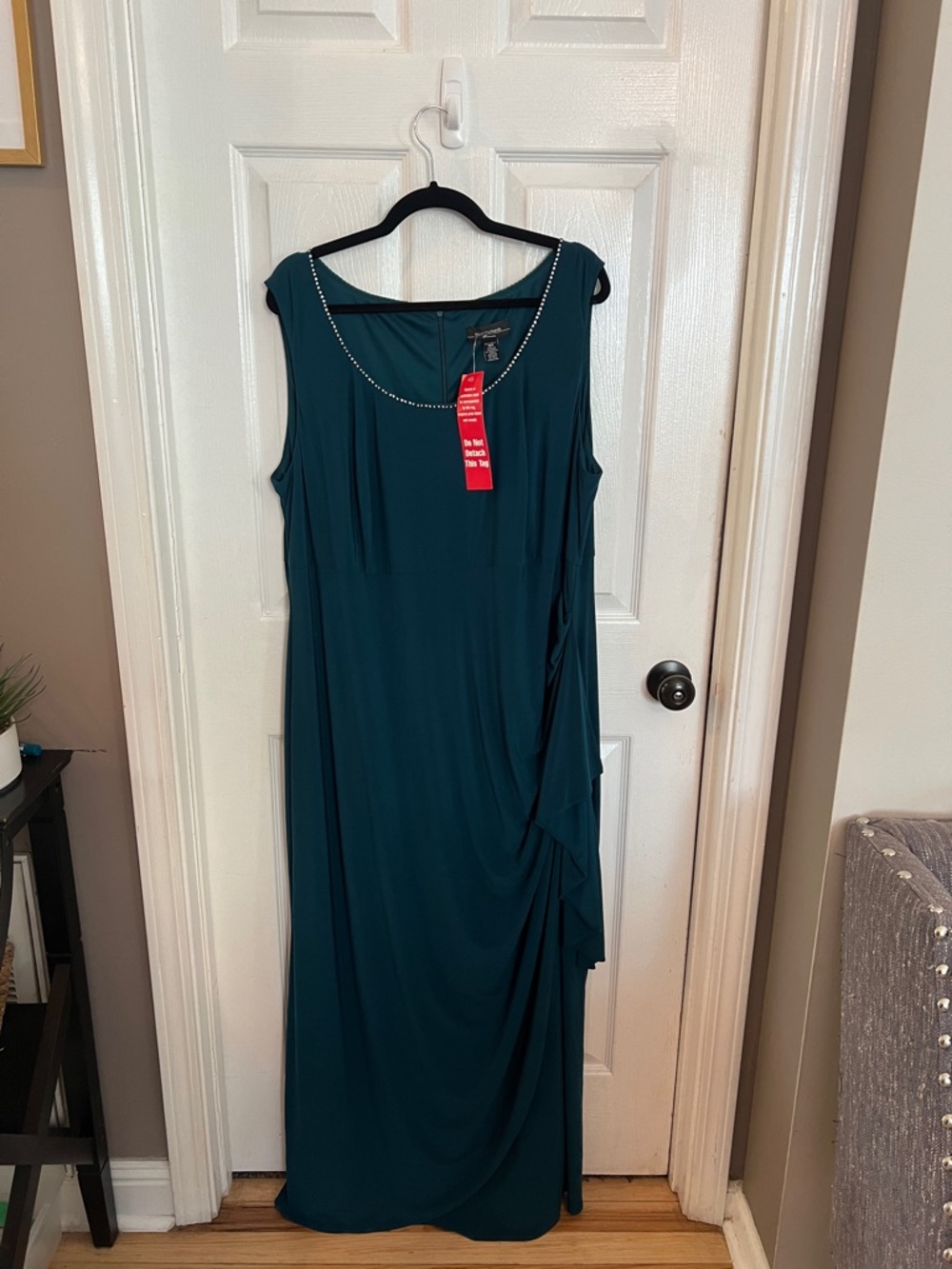Teal Evening Dress with Matching Jacket - Picture 2 of 5